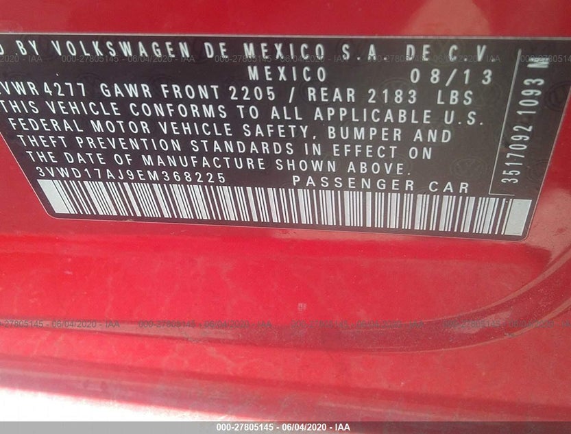 3VWD17AJ9EM368225