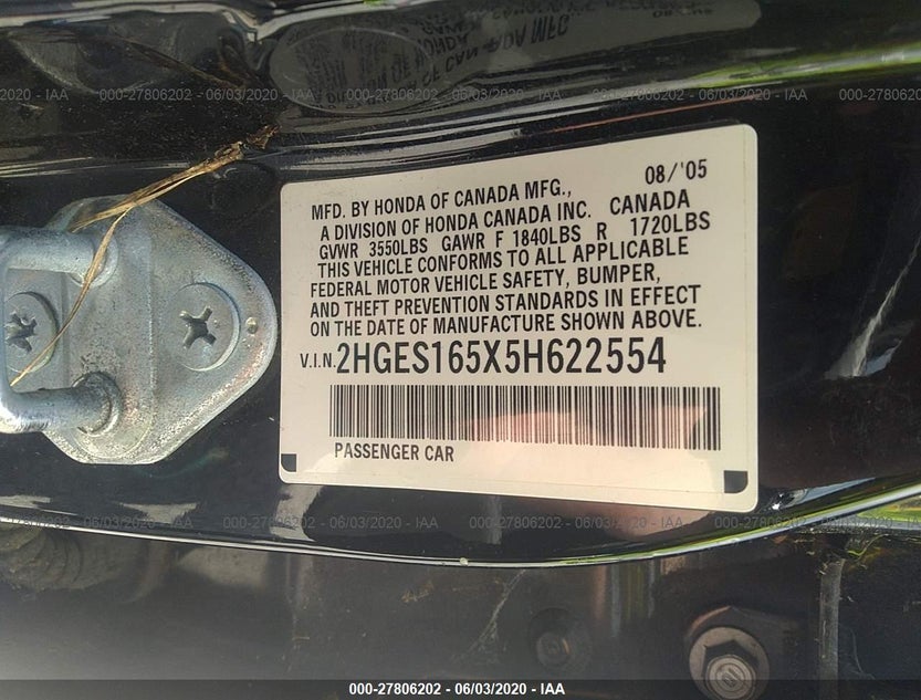 2HGES165X5H622554