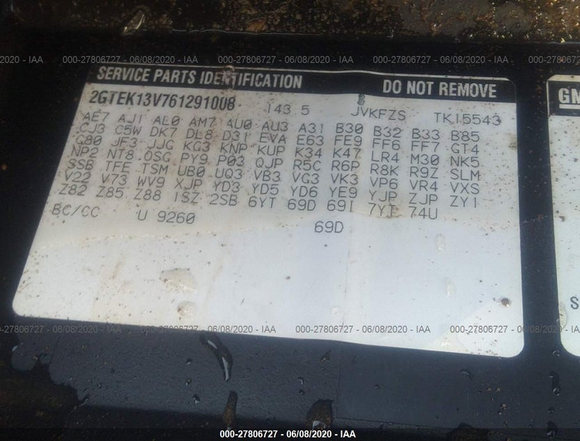 2GTEK13V761291008
