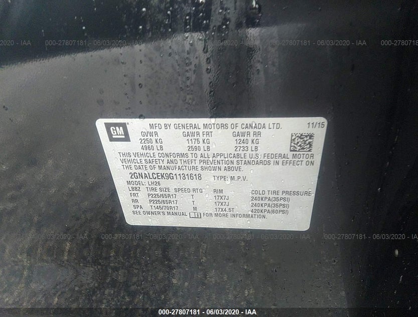 2GNALCEK9G1131618