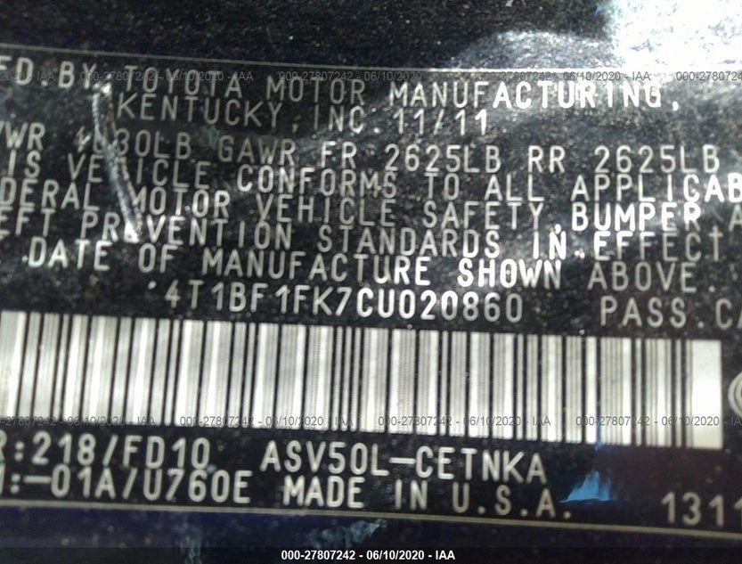 4T1BF1FK7CU020860