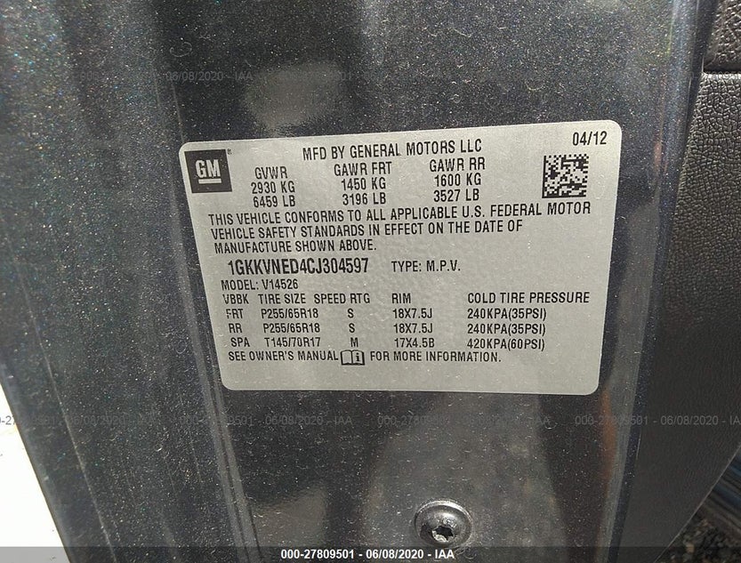 1GKKVNED4CJ304597