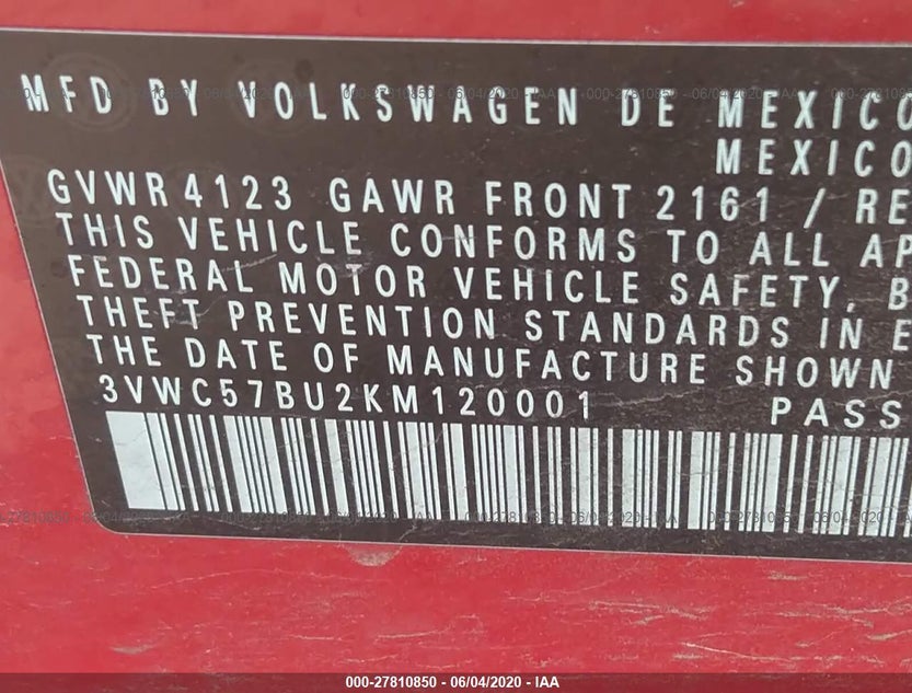 3VWC57BU2KM120001