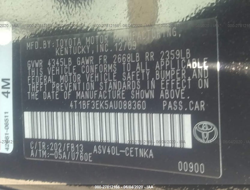4T1BF3EK5AU088360