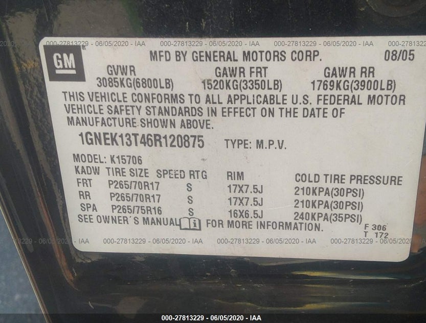 1GNEK13T46R120875