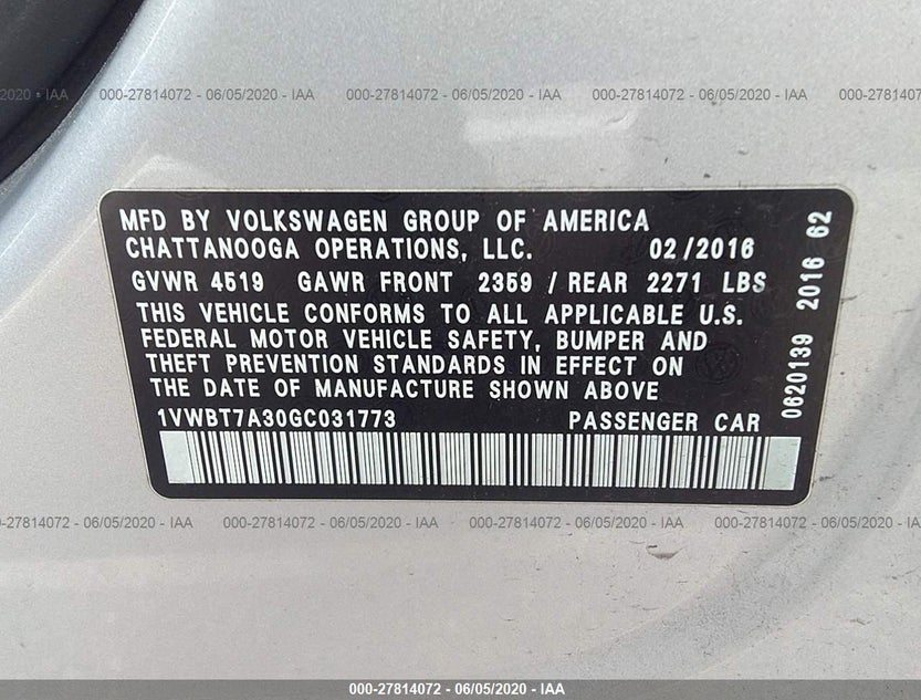 1VWBT7A30GC031773
