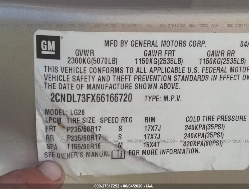 2CNDL73FX66166720