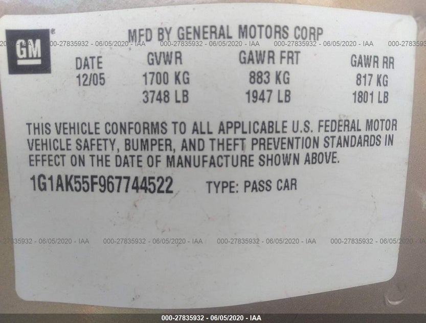 1G1AK55F967744522