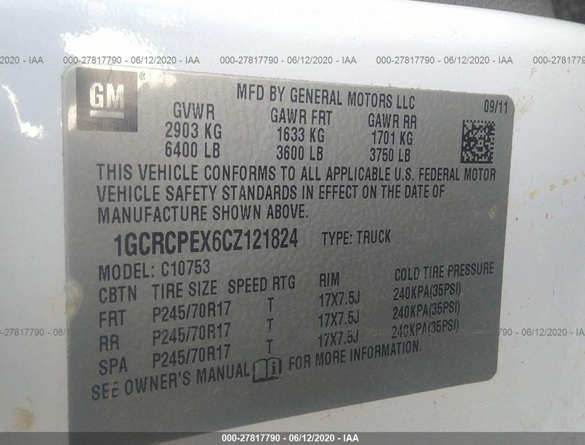 1GCRCPEX6CZ121824
