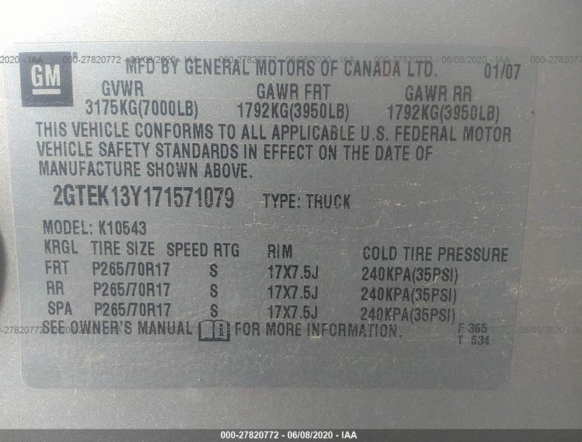 2GTEK13Y171571079