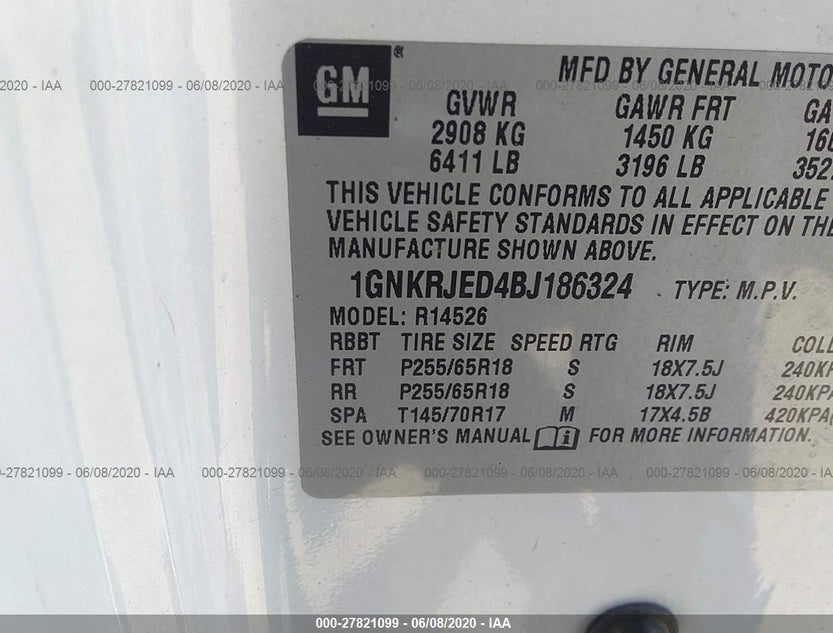 1GNKRJED4BJ186324