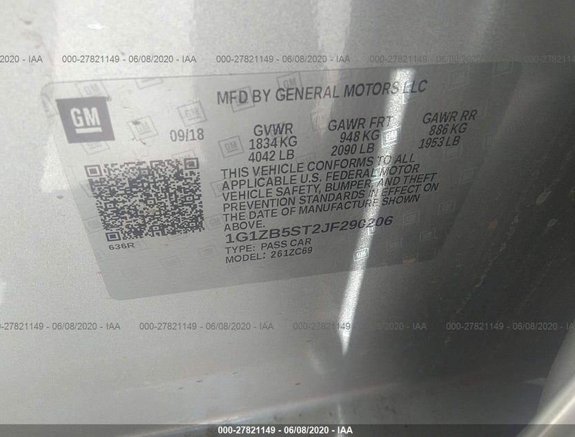 1G1ZB5ST2JF290206