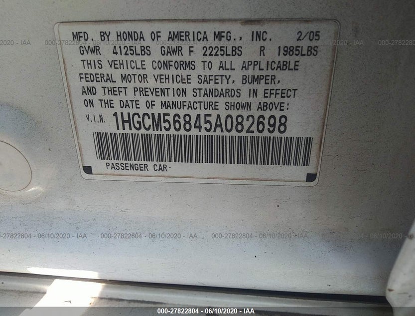 1HGCM56845A082698