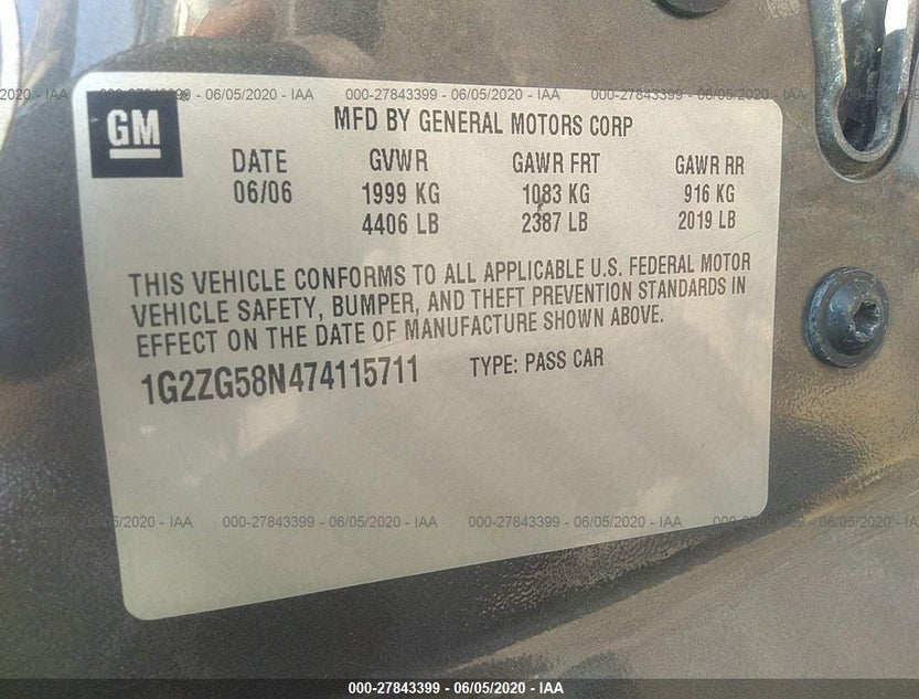 1G2ZF58BX74193838