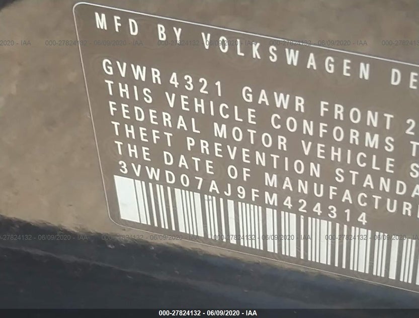 3VWD07AJ9FM424314