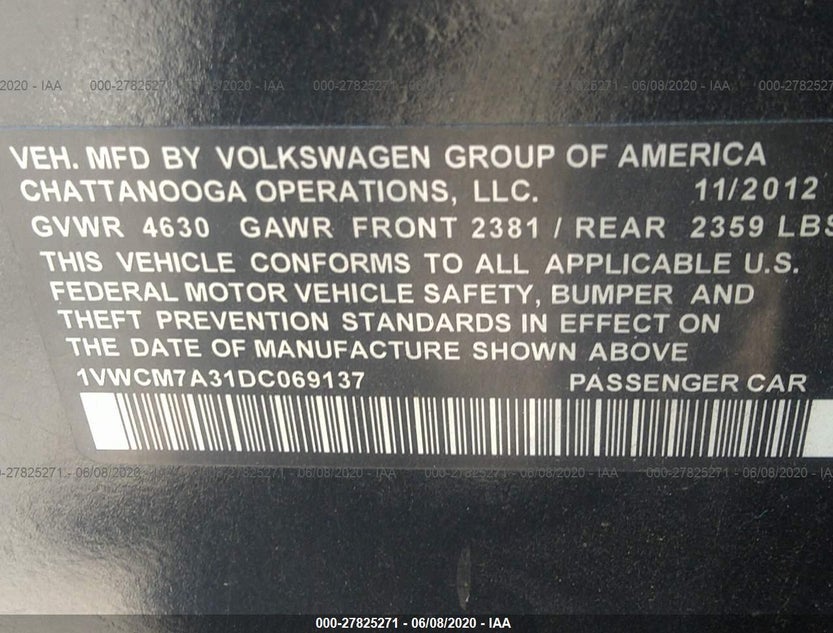 1VWCM7A31DC069137
