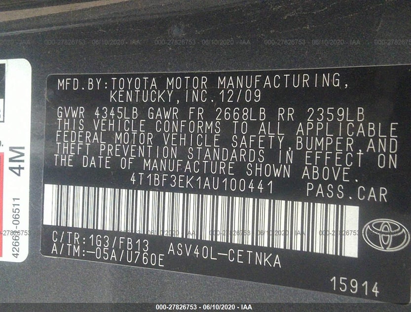 4T1BF3EK1AU100441