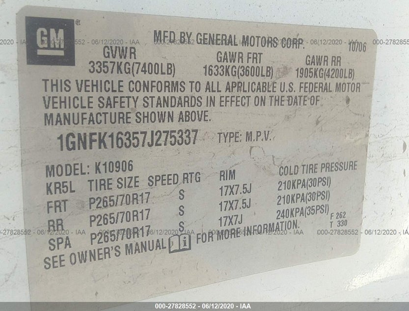 1GNFK16357J275337