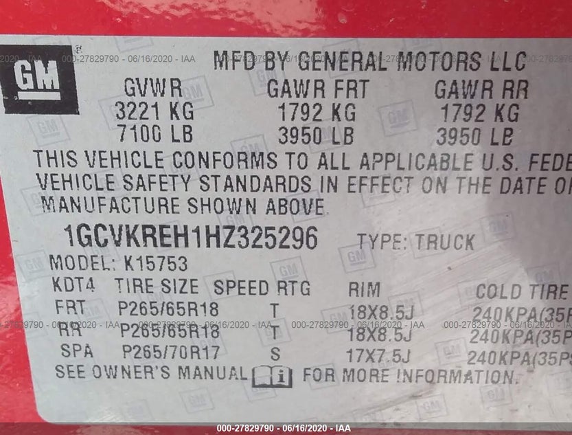 1GCVKREH1HZ325296
