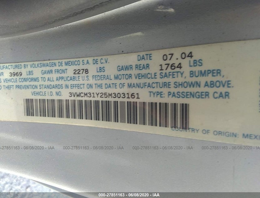 3VWCM31Y25M303161