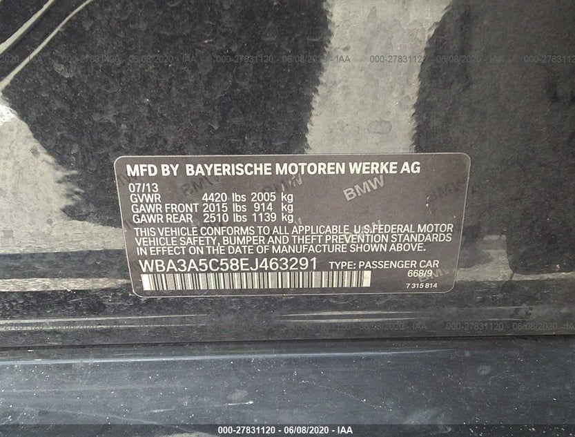 WBA3A5C58EJ463291