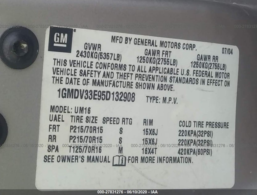 1GMDV33E95D132908