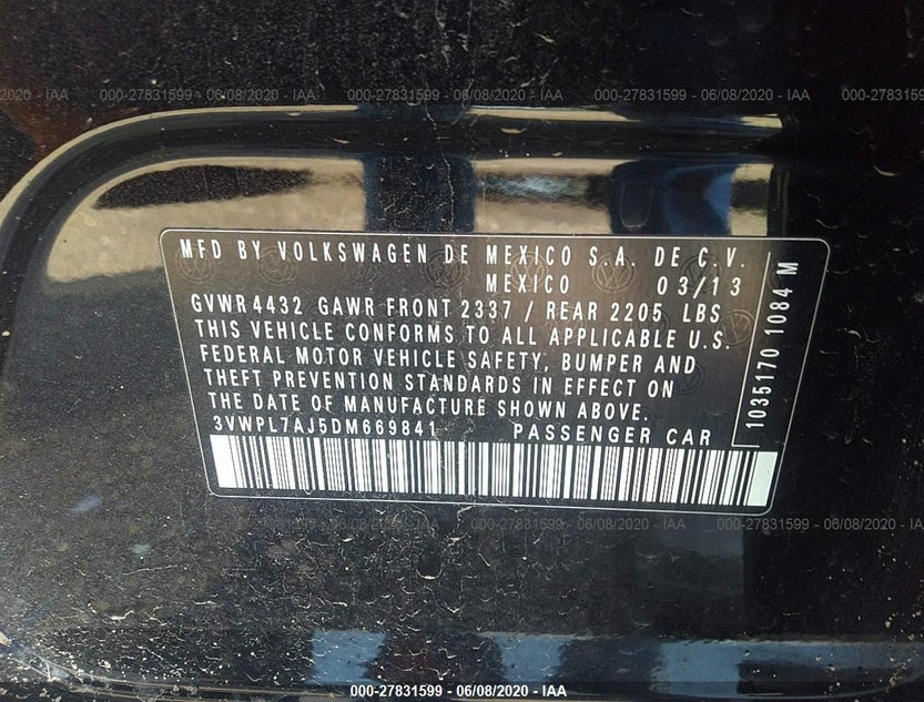 3VWPL7AJ5DM669841