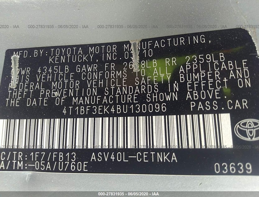 4T1BF3EK4BU130096