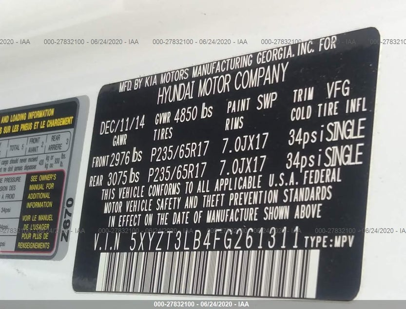 5XYZT3LB4FG261311