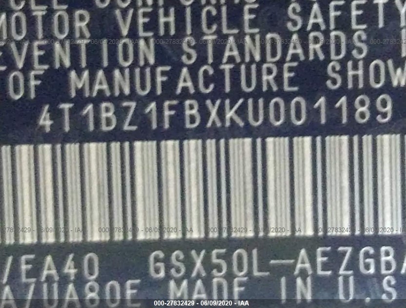 4T1BZ1FBXKU001189