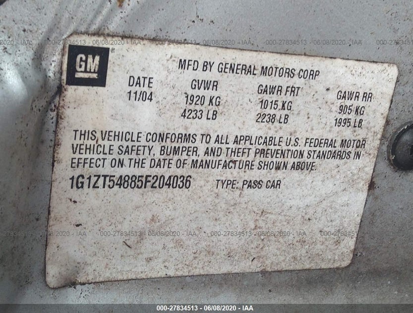 1G1ZT54885F204036