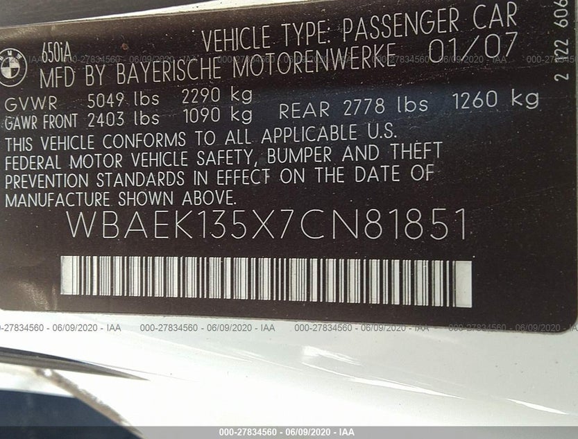 WBAEK135X7CN81851