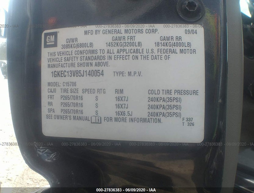 1GKEC13V85J140054