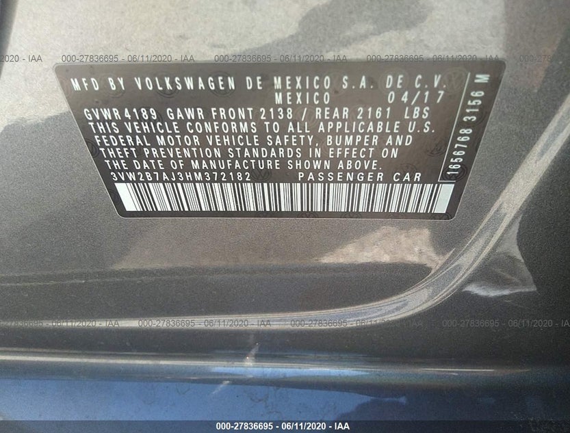 3VW2B7AJ3HM372182