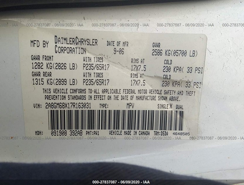 2A8GM68X17R163031