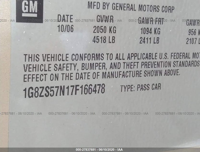 1G8ZS57N17F166478