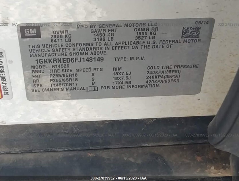 1GKKRNED6FJ148149