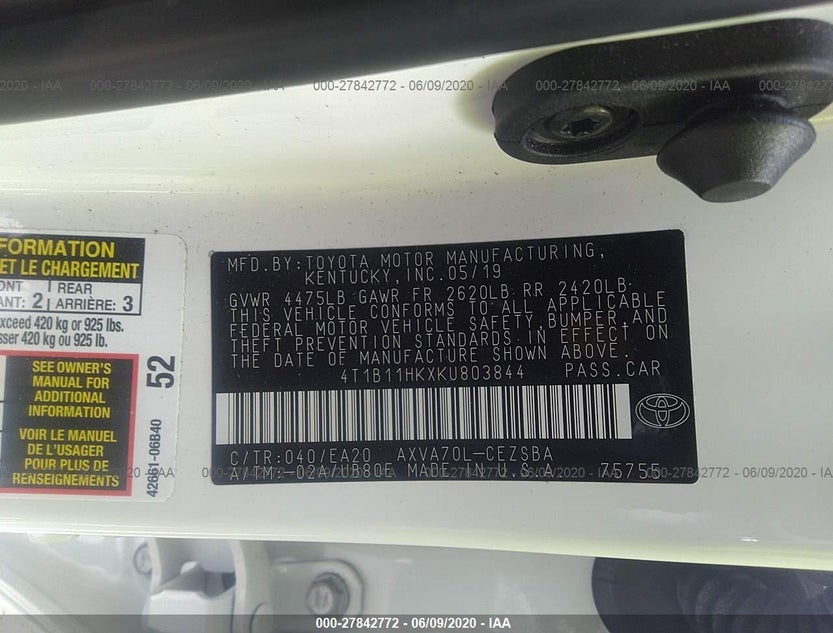 4T1B11HKXKU803844