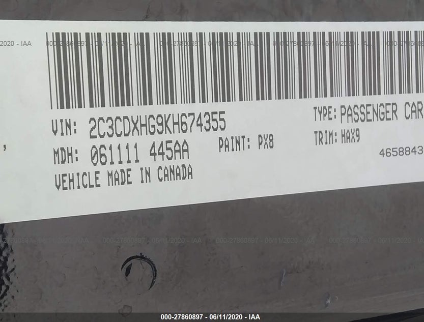 2C3CDXHG9KH674355
