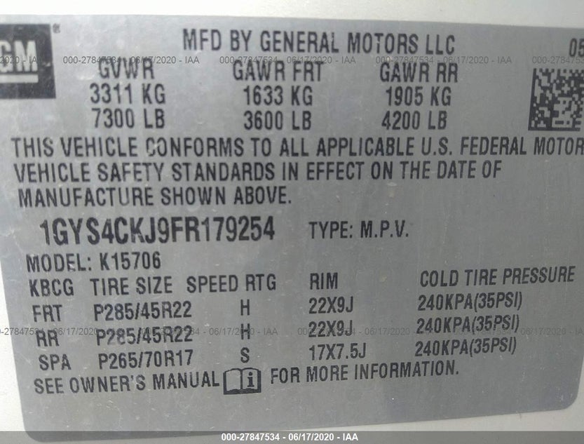 1GYS4CKJ9FR179254