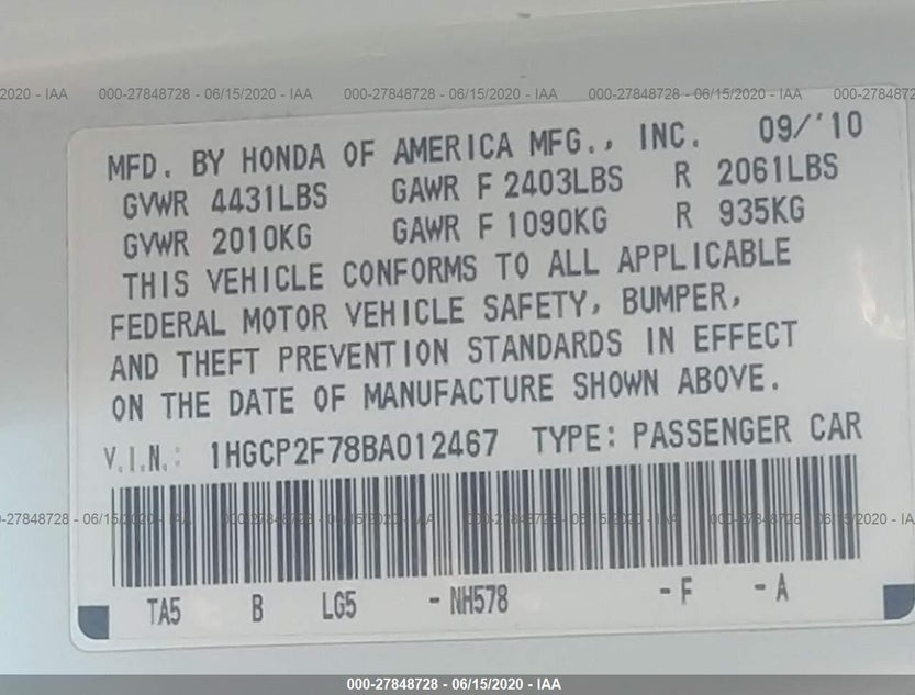 1HGCP2F78BA012467