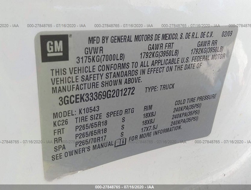 3GCEK33369G201272