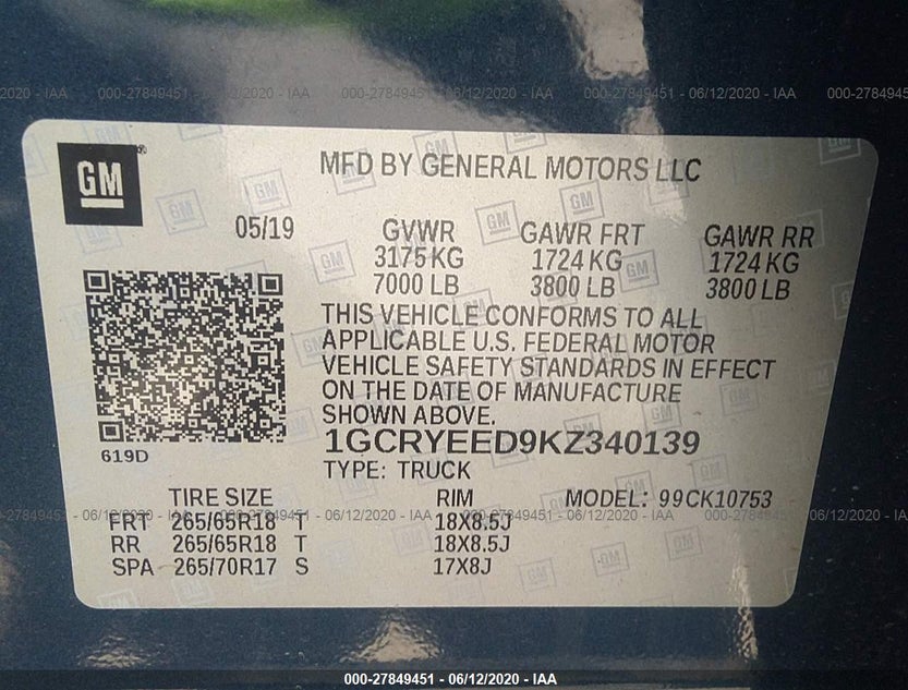 1GCRYEED9KZ340139