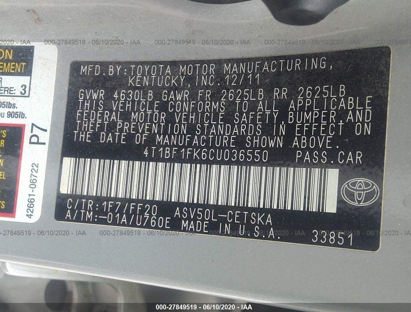 4T1BF1FK6CU036550