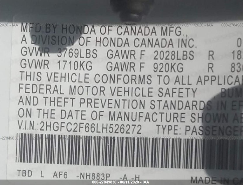 2HGFC2F66LH526272