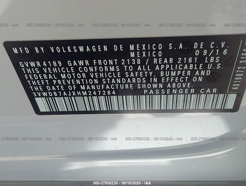 3VWDB7AJXHM247284