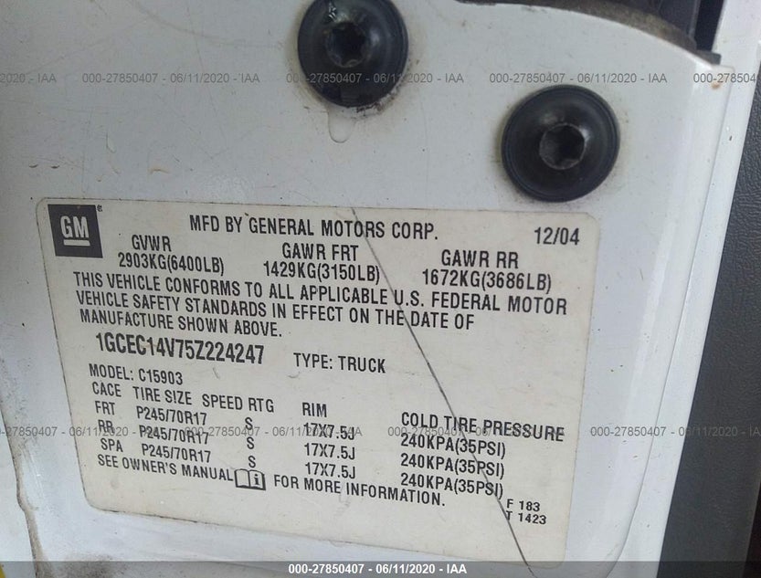 1GCEC14V75Z224247