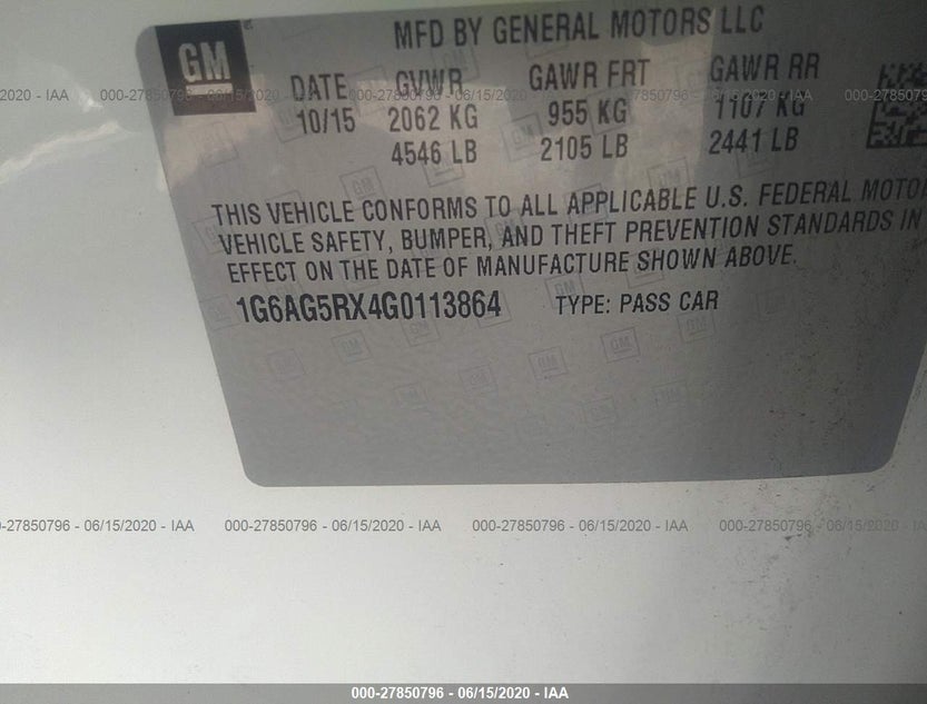 1G6AG5RX4G0113864