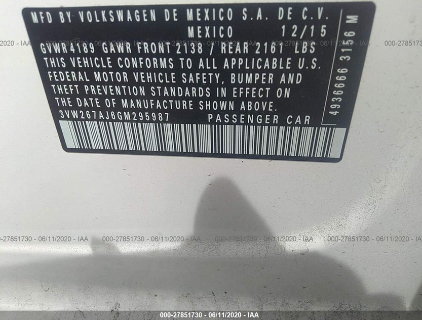 3VW267AJ6GM295987
