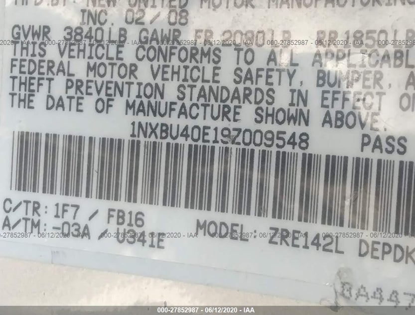 1NXBU40E19Z009548